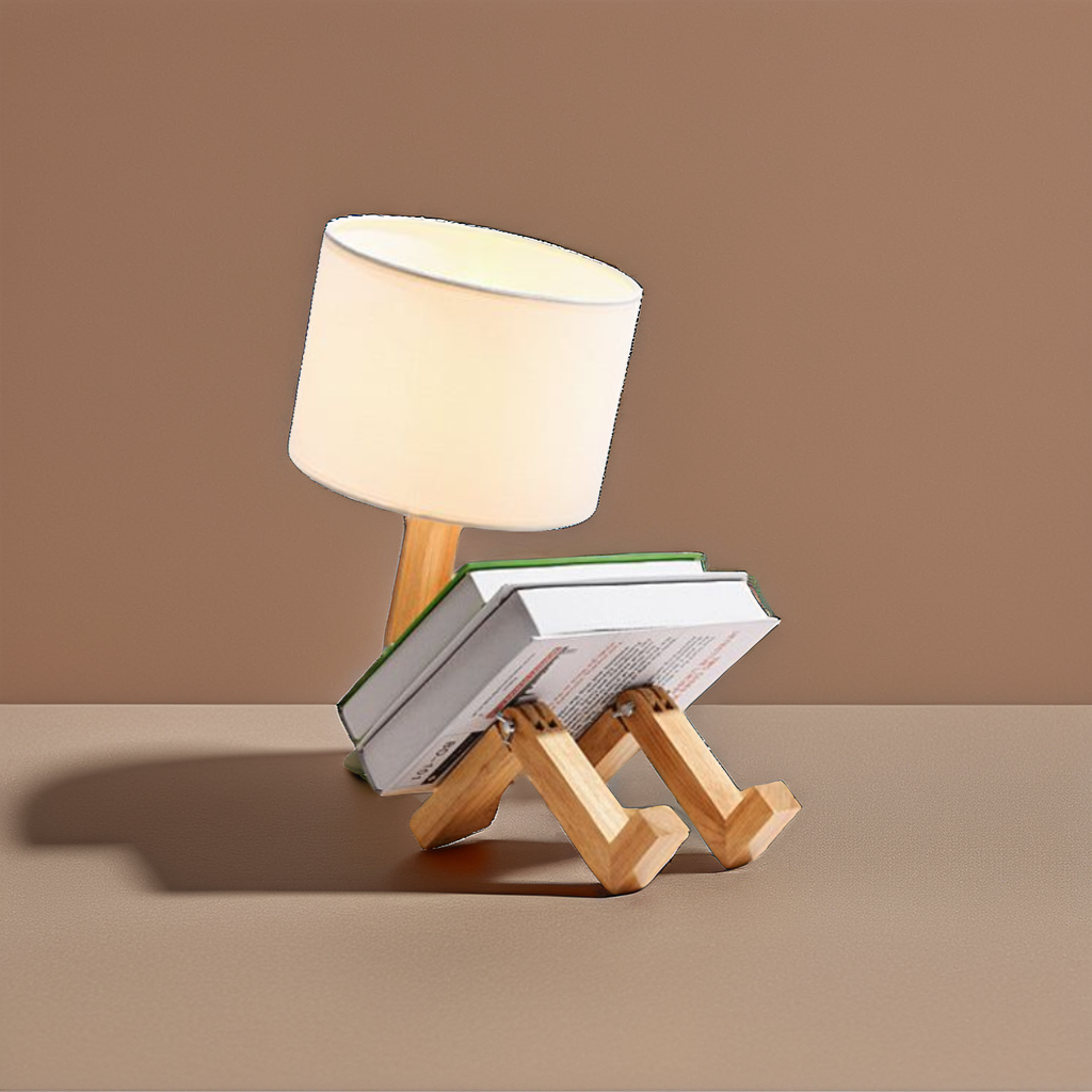 Creative Wooden Table Lamp for Cozy Bedroom Decor