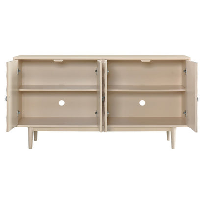 Modern 4-Door Sideboard With Convex Doors And Silver Handles