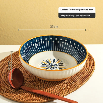 Tableware Household Noodles Ceramic Bowl Set 9 Inch