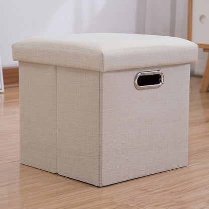 Stylish Cotton Linen Storage Stool for Organization