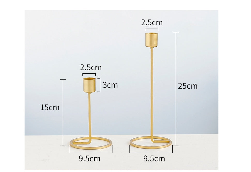 Nordic iron candlestick gold candlestick