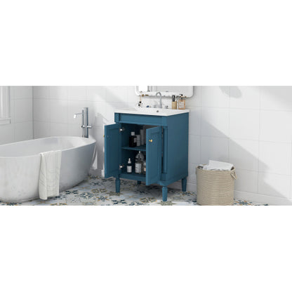 Modern 24 Bathroom Vanity With Top Sink Storage