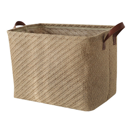 Storage Basket Jute Fabric Foldable Storage Box