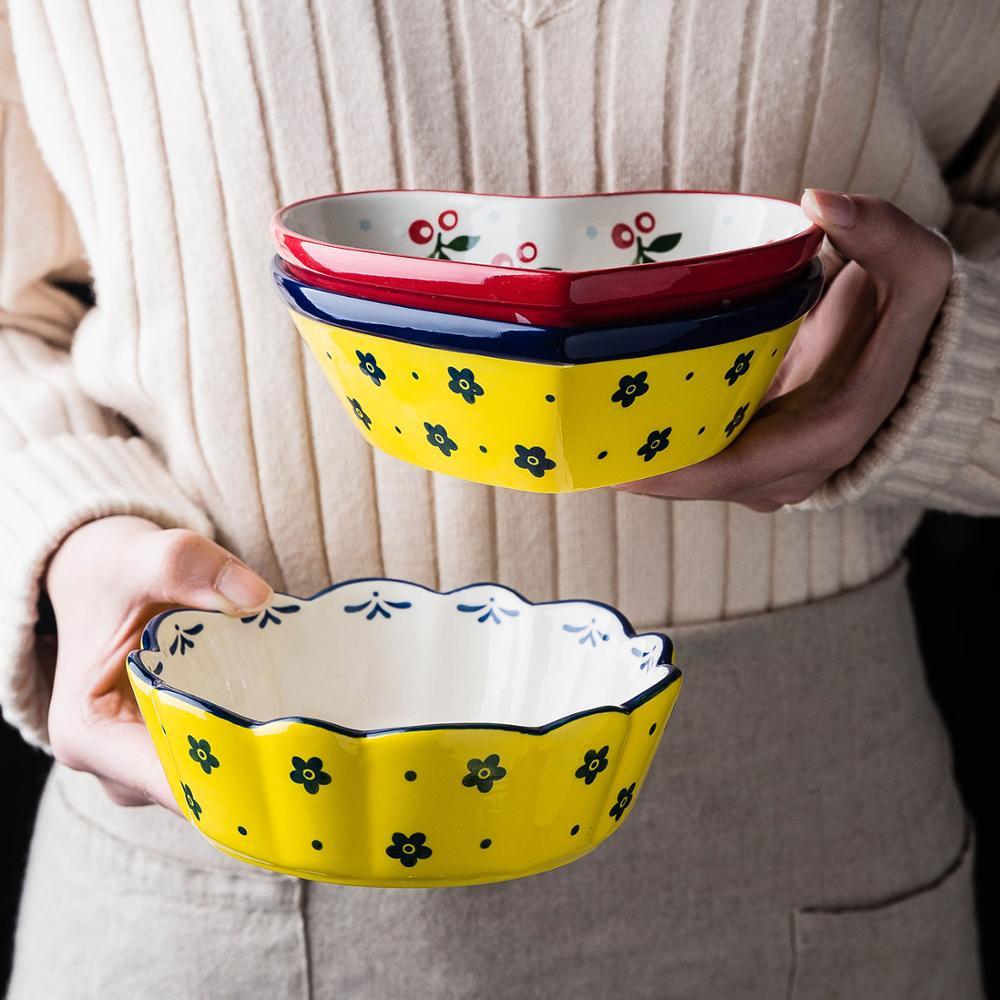 Cute Cherry Ceramic Bowl for Breakfast and Salad