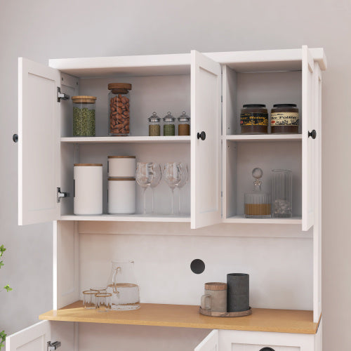 Freestanding Kitchen Storage Cabinet With Microwave Countertop