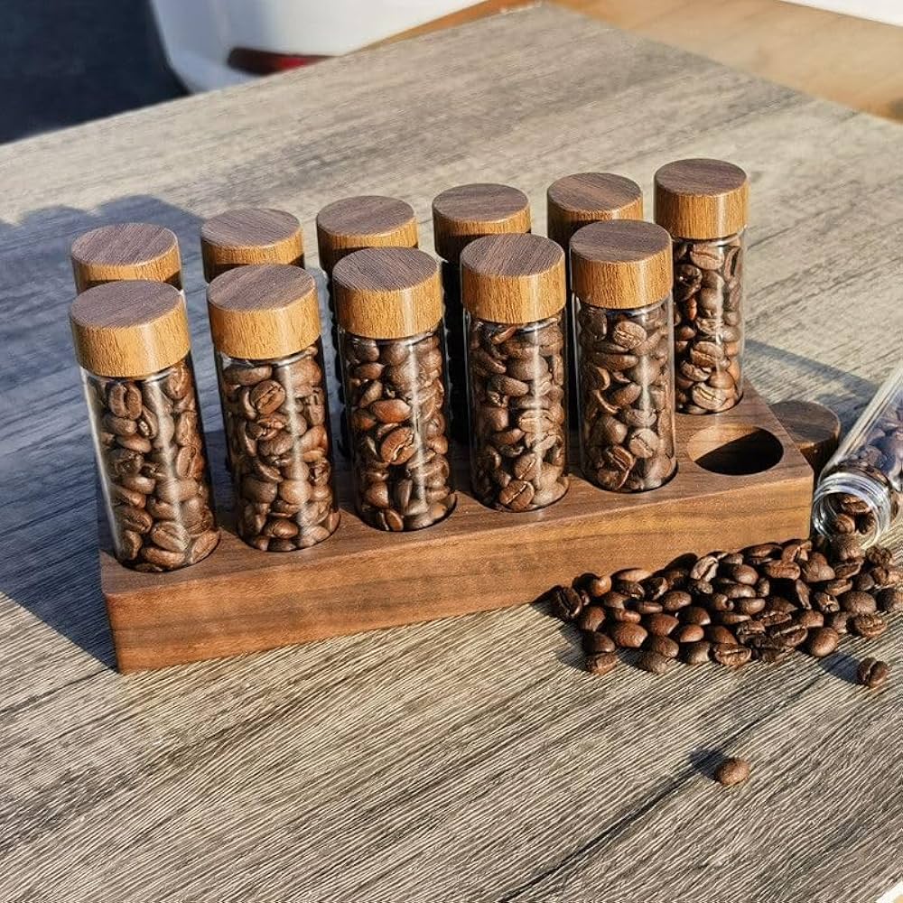 Coffee Bean Storage Set – 12 Pc with Stand