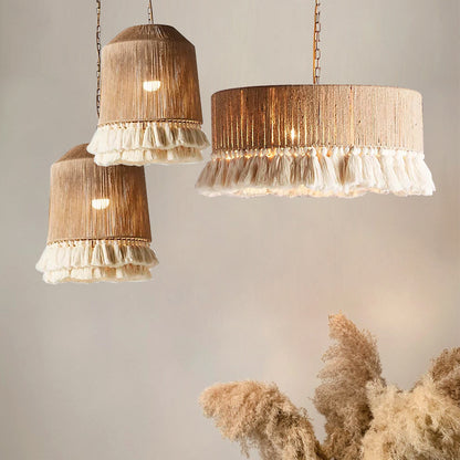 Creative Bohemian Vintage Twine Tassel Chandelier