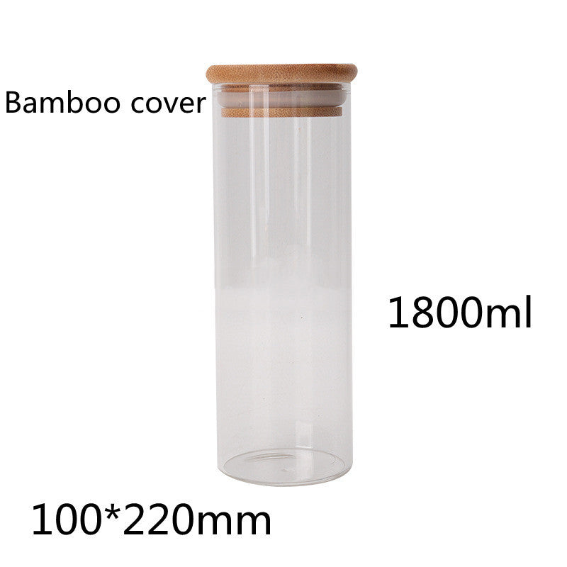 High Borosilicate Glass Storage Jar with Bamboo Lid