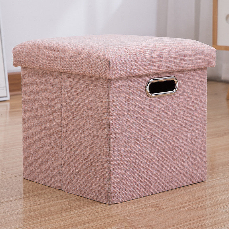 Stylish Cotton Linen Storage Stool for Organization