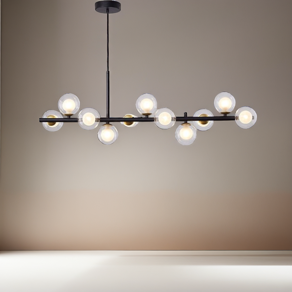 Minimalist Glass Chandelier Long Magic Bean