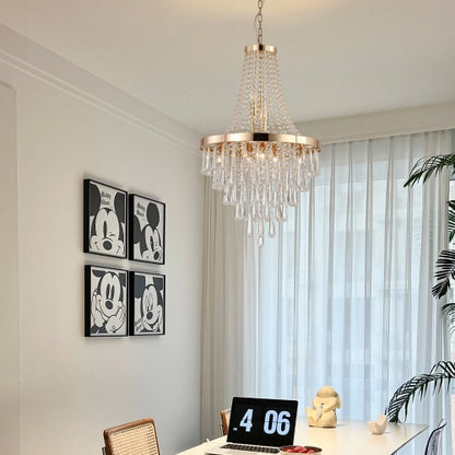 Golden Crystal Chandelier For Modern Luxury Spaces