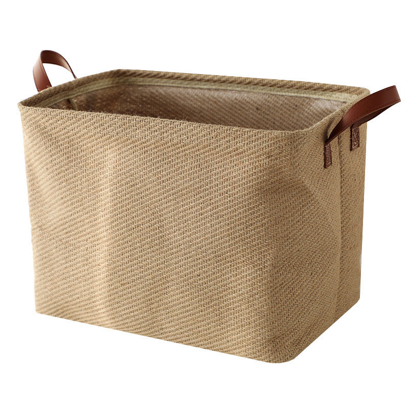 Storage Basket Jute Fabric Foldable Storage Box