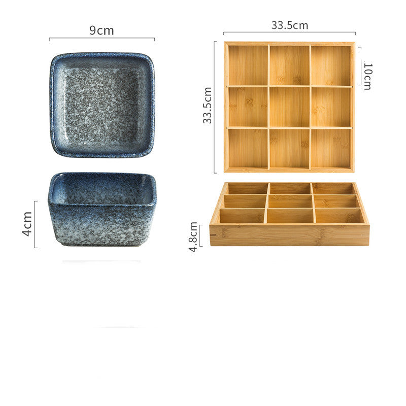 Japanese Square Ceramic Seasoning Dish Set Collection