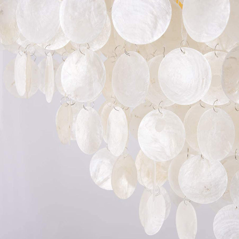 Simple Bedroom Shell Chandelier for Eye Protection