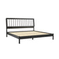 Mid-Century Modern Solid Wood King Spindle Bed Black