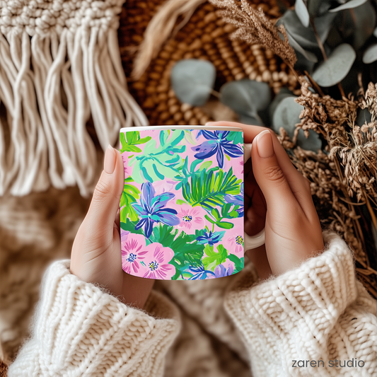 Floral Mug 11oz – Garden Joy | Bloom & Lush Collection