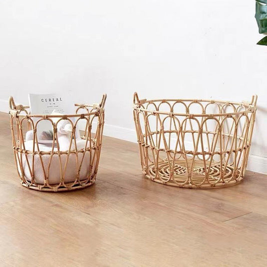 Handmade Rattan Woven Clothes Storage Basket Design