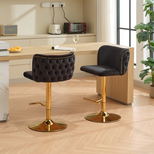 Modern Swivel Barstools – Adjustable PU Seat