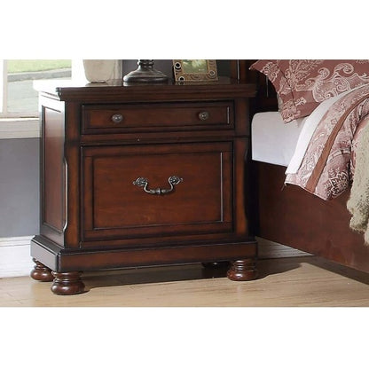 Traditional Formal Look Cherry Finish 1pc Nightstand Storage Space Bedside Table Plywood Veneer Bedroom Furniture