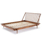 Mid-Century Modern Solid Wood Queen Bed Frame Caramel