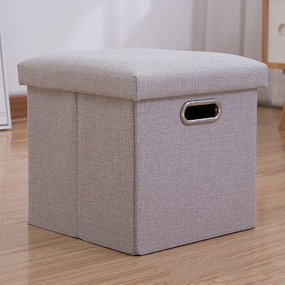 Stylish Cotton Linen Storage Stool for Organization