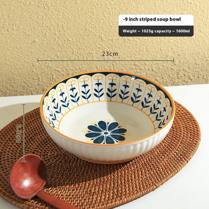 Tableware Household Noodles Ceramic Bowl Set 9 Inch