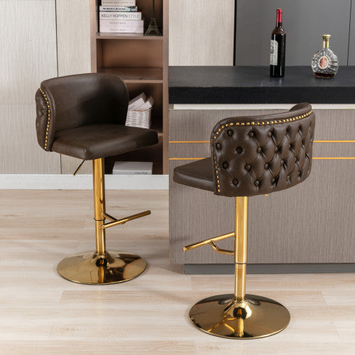 Modern Swivel Barstools – Adjustable PU Seat