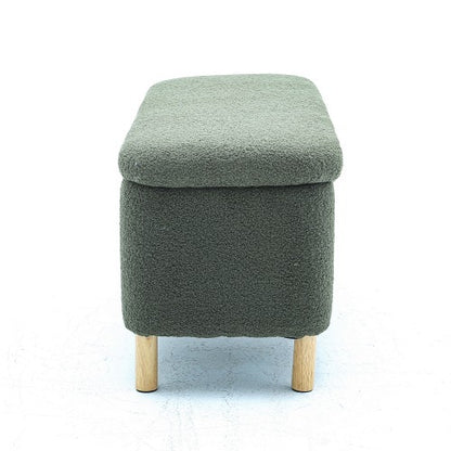 Basics Upholstered Storage Ottoman And Entryway Bench Green