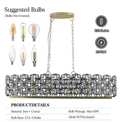 Modern Champagne Gold Oval Crystal Chandelier Temu