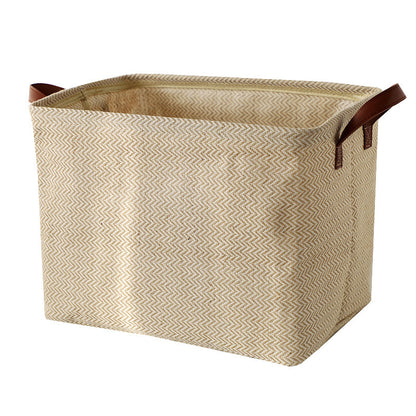 Storage Basket Jute Fabric Foldable Storage Box