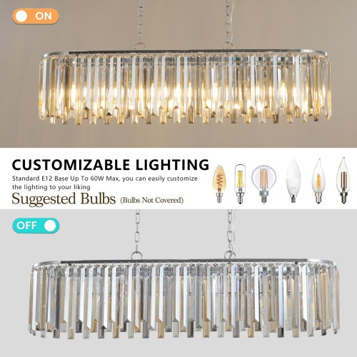 Modern Oval Crystal Chandelier Luxury Home Decor Fixtures - No Bulbs Unavailable Platform- Temu