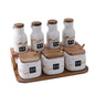 Ceramic Seasoning Jar Set with Labels for Kitchen