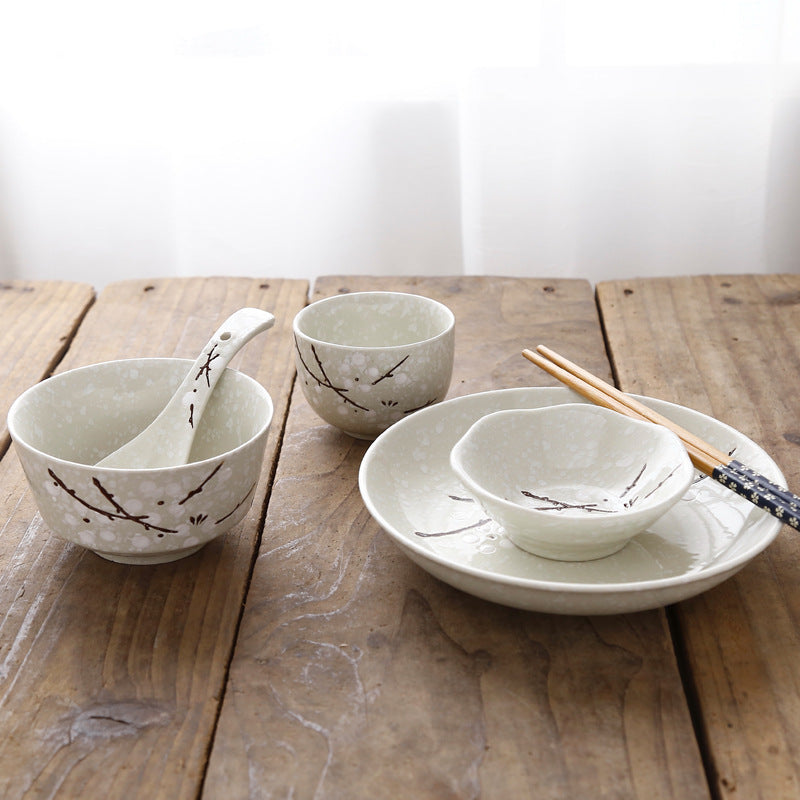 Japanese Style 6-Piece Rice Bowl and Chopsticks Set