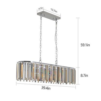 Modern Oval Crystal Chandelier Luxury Home Decor Fixtures - No Bulbs Unavailable Platform- Temu