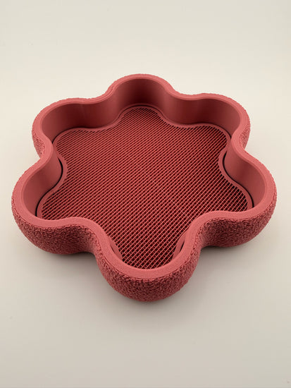 FLORA rosewood tray holding rings and keys
