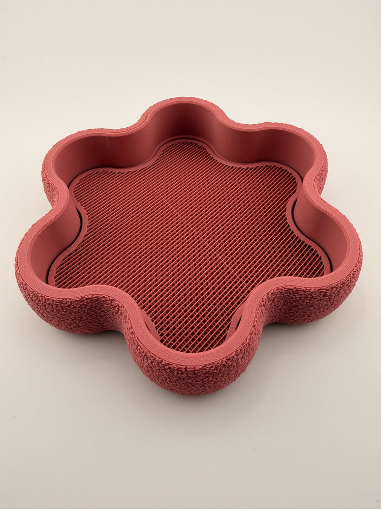 FLORA rosewood tray holding rings and keys