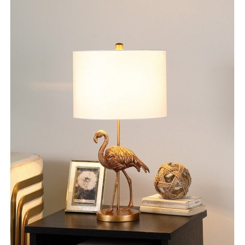 Matte Gold Flamingo Resin Table Lamp for Decor