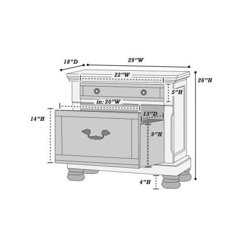 Traditional Formal Look Cherry Finish 1pc Nightstand Storage Space Bedside Table Plywood Veneer Bedroom Furniture