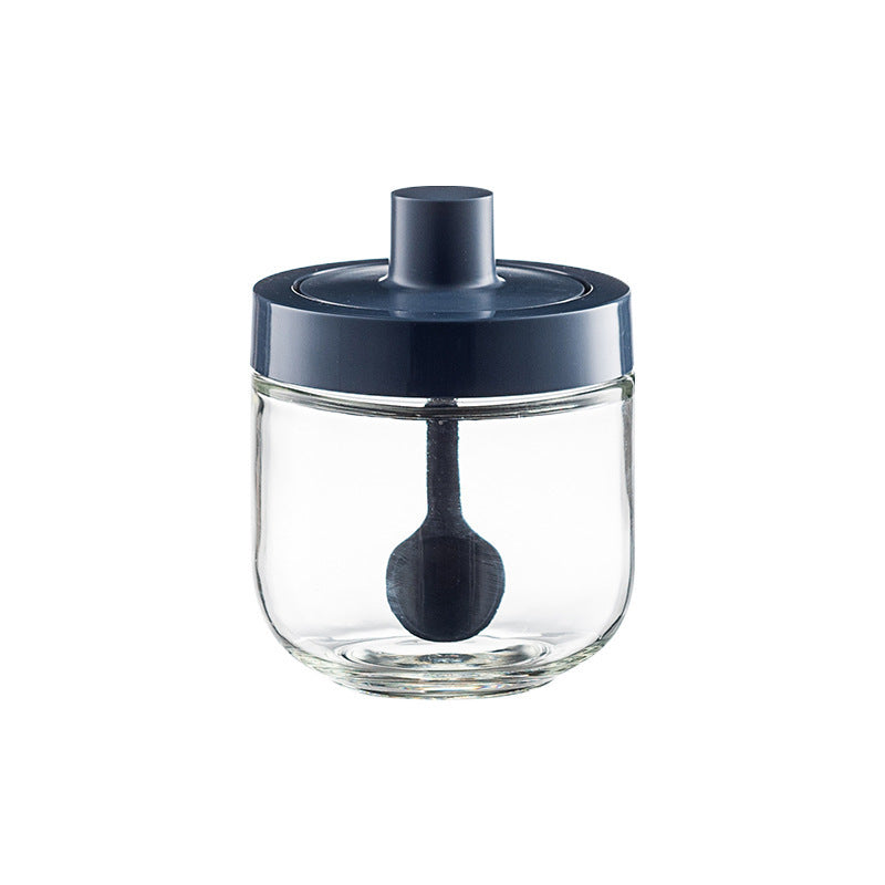 Household Kitchen Glass Spoon Cover Seasoning Jar