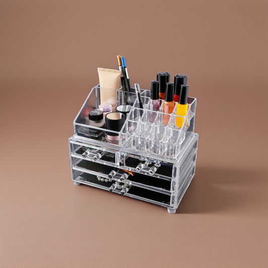 Cosmetic Storage Box with Transparent Drawer Acrylic