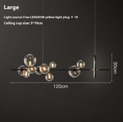 Modern Minimalist Bedroom Glass Bubble Ball Chandelier