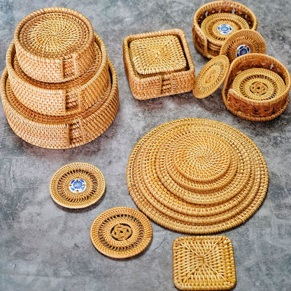 Vietnam Rattan Coasters for Round Table Tops