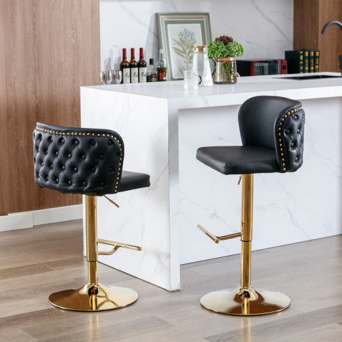 Modern Swivel Barstools – Adjustable PU Seat