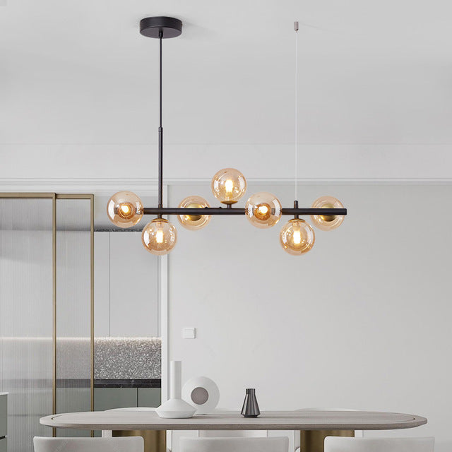 Minimalist Glass Chandelier Long Magic Bean