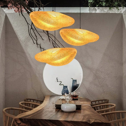 Bamboo Manual Zen Study Chandelier for Home