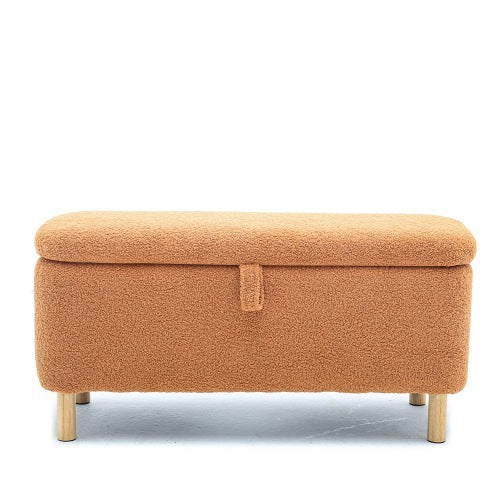 Basics Upholstered Storage Ottoman And Entryway Bench Orange