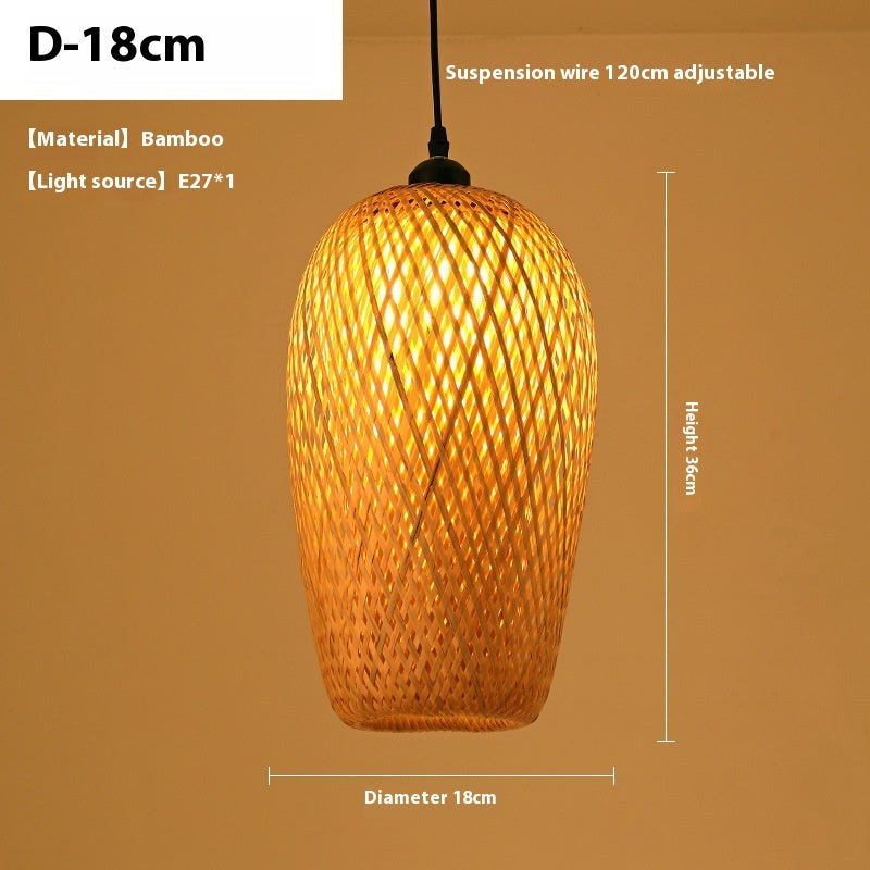 Bamboo Manual Zen Study Chandelier for Home