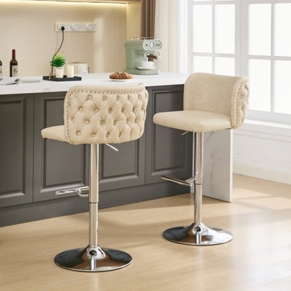 Modern Swivel Barstools – Adjustable PU Seat