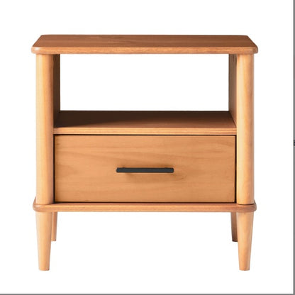 Transitional Solid Wood Spindle Nightstand Caramel