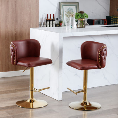 Modern Swivel Barstools – Adjustable PU Seat